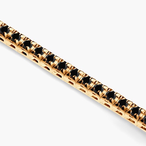 Naszyjnik tenisowy Luminy 3,0mm: złoto, czarne diamenty